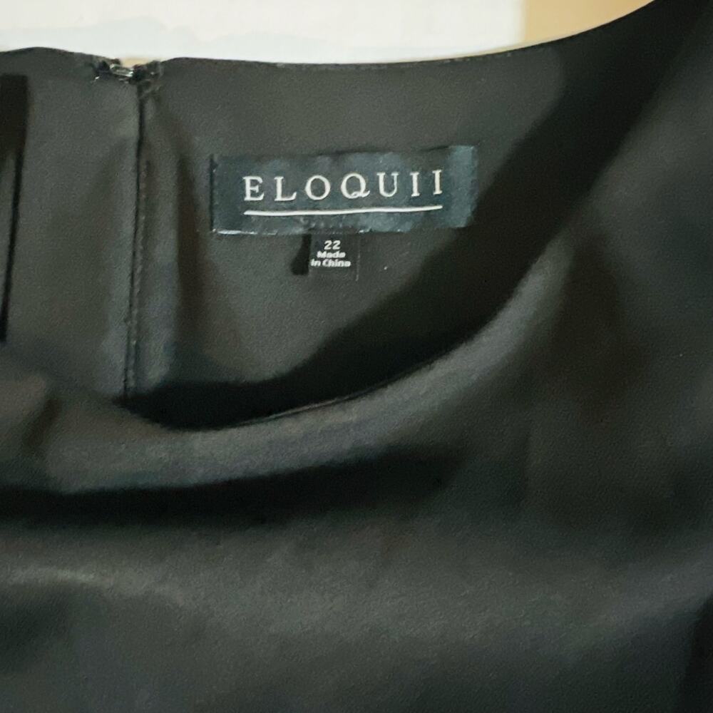Eloquii Long Sleeve Crew Neck Shift Dress Size 22 Black - Picture 4 of 7